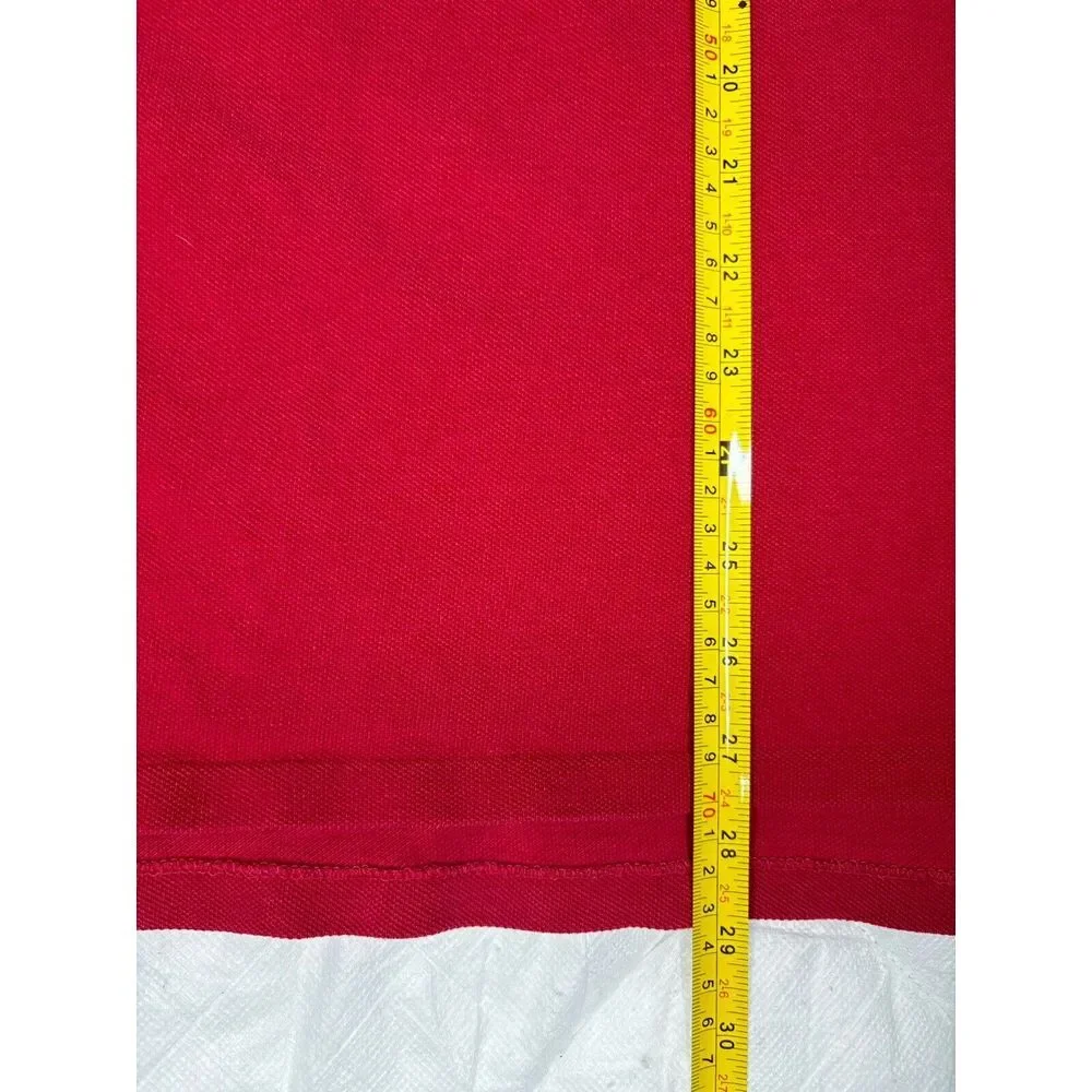 Vintage Polo by Ralph Lauren Long Sleeve Rugby Polo Shirt‎ Red Large Made in USA